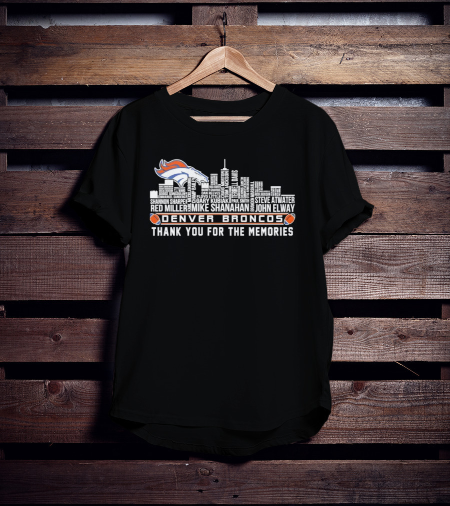 Denver Broncos City Skyline Thank You For The Memories T-Shirt