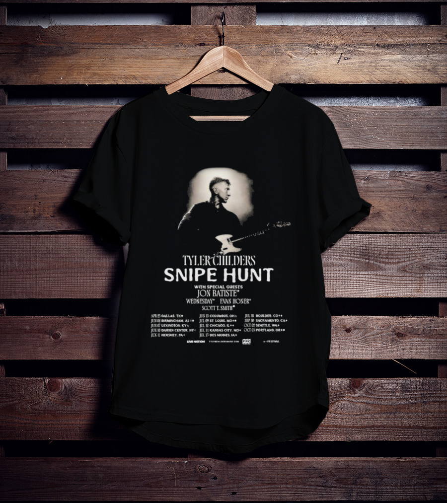 Tyler Childers Snipe Hunt 2026 Tour North America Dates Special Guests Joce Kelsey Wayne Graham T-Shirt