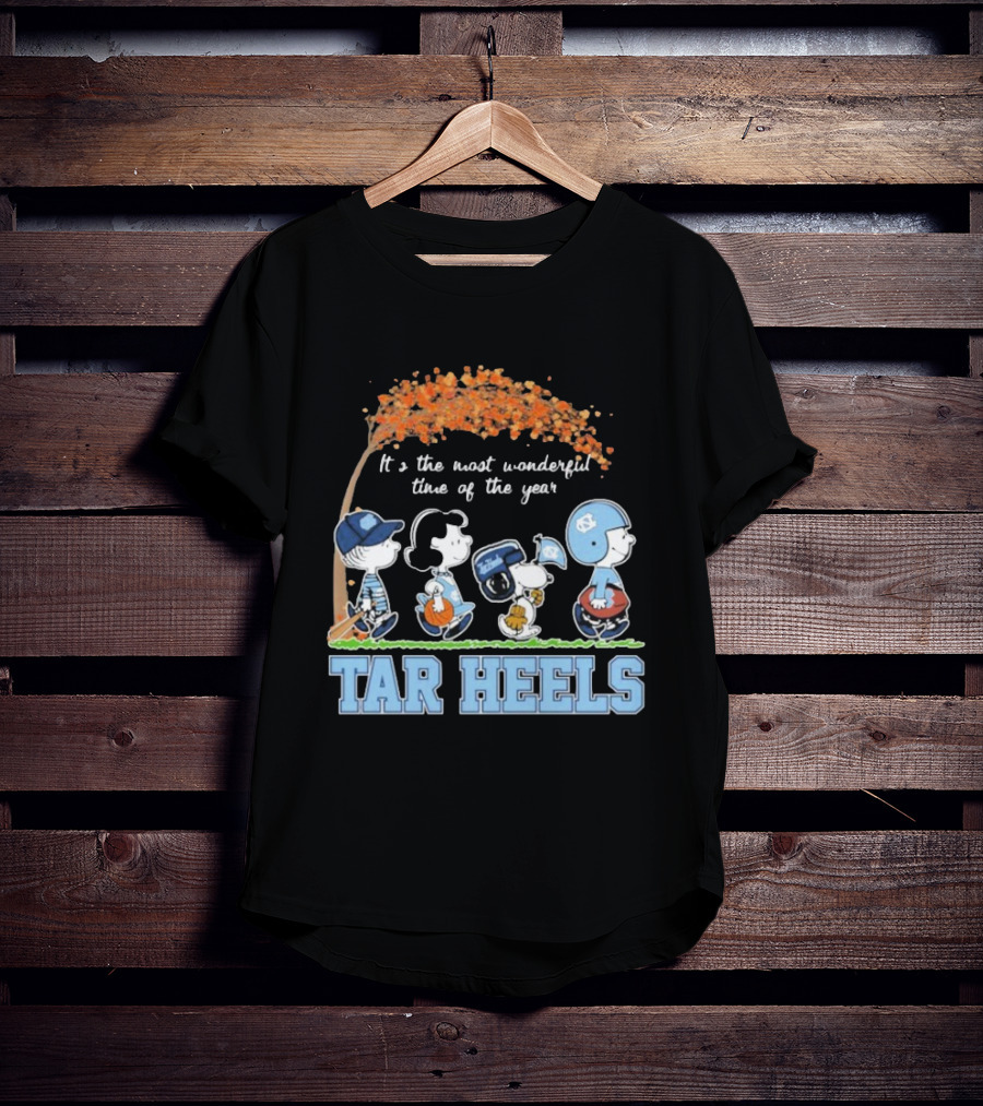 UNC North Carolina Tar Heels Snoopy The Peanuts It’s The Most Wonderful Time Of The Year T-Shirt