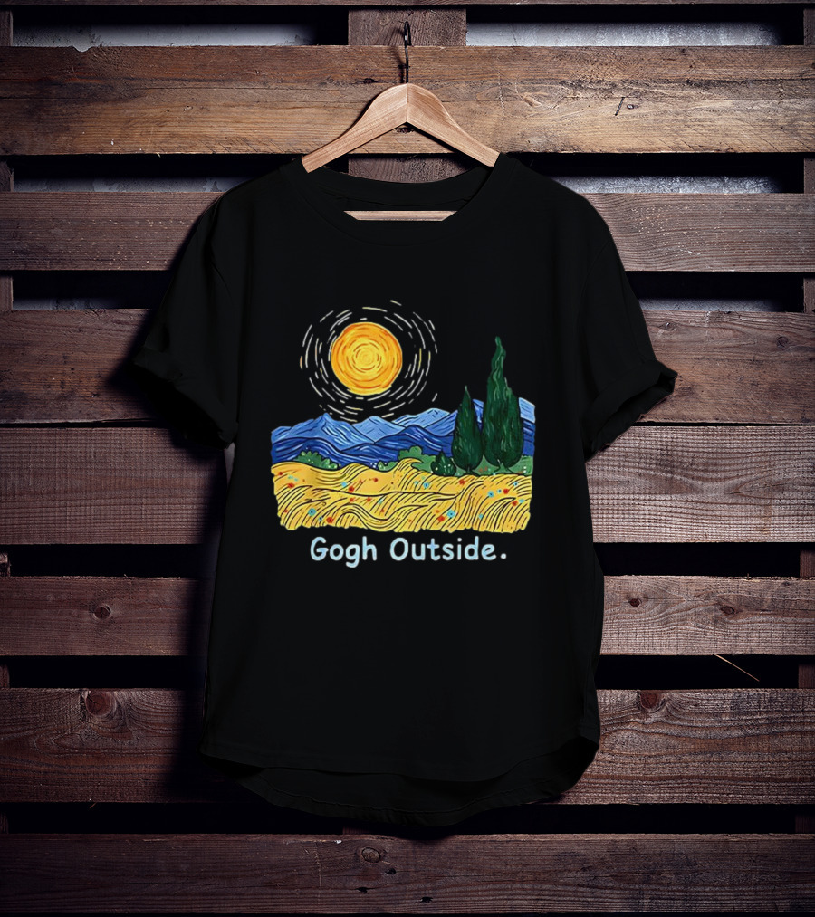 Gogh Outside Starry Night Sun Landscape T-Shirt