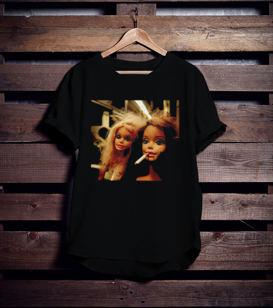 Distressed Dolls With Cigarette Urban Aesthetic T-Shirt