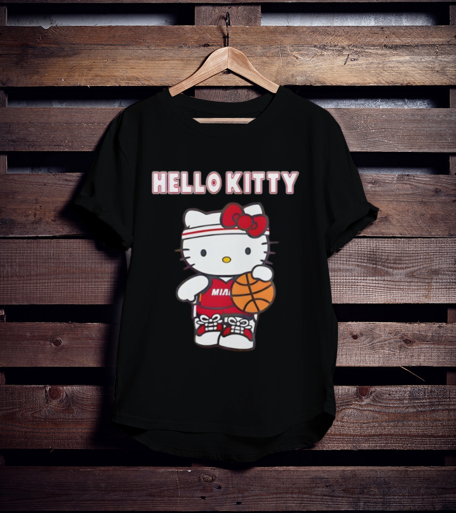 Hello Kitty Miami Basketball Crossover Cute Collaboration T-Shirt