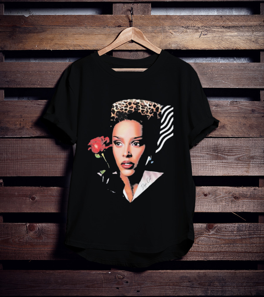 Doja Cat Vie Glamour Leopard Print Rose T-Shirt