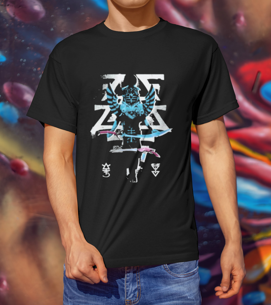 Warhammer 40 000 Aeldari Autarch Symbol Blue And Pink T-Shirt