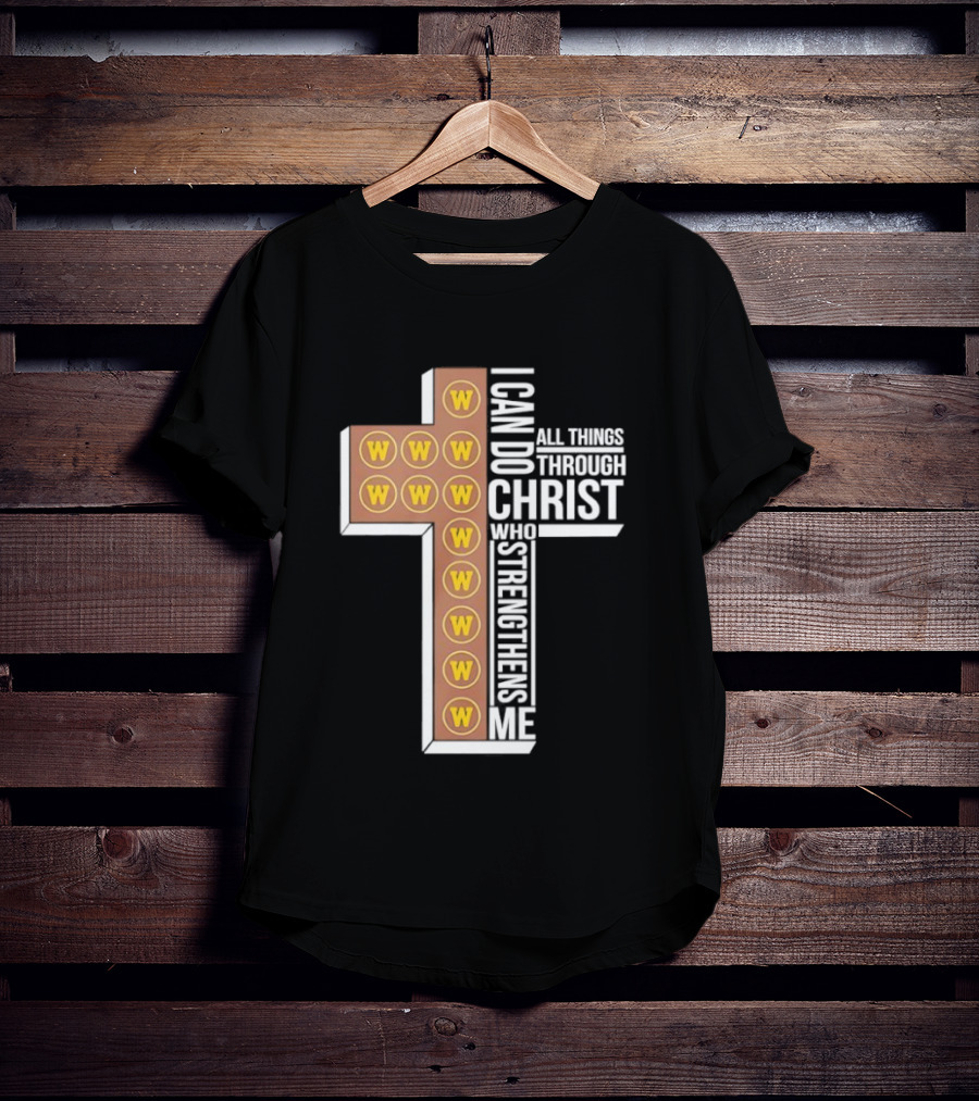 San Diego Padres W Logo Cross I Can Do All Things Through Christ Who Strengthens Me T-Shirt