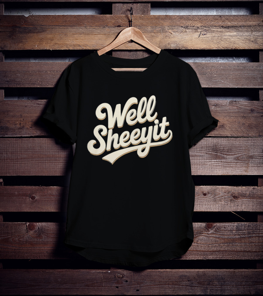 Well Sheeyit Vintage Script Fun Phrase T-Shirt