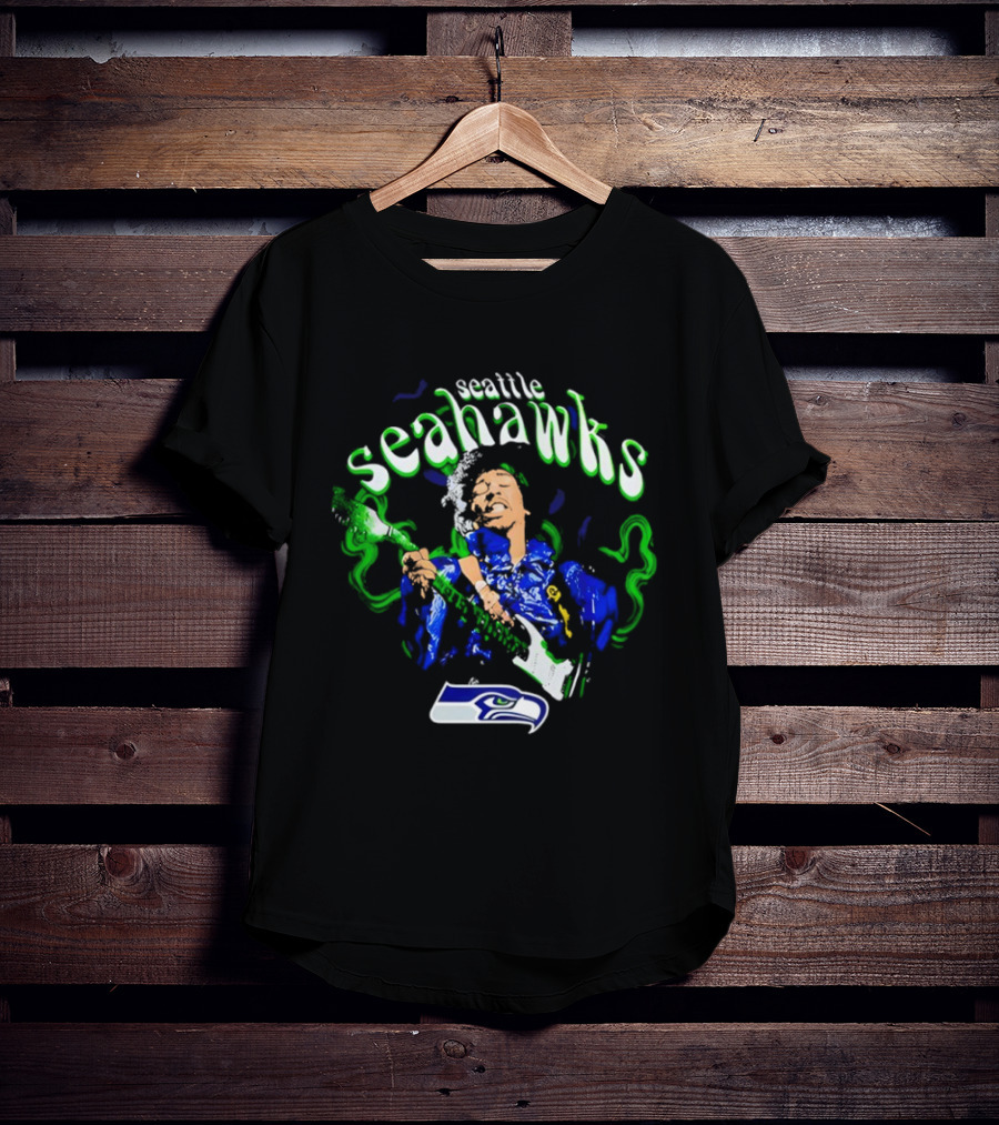 Seattle Seahawks Jimi Hendrix Collaboration NFL Fan T-Shirt