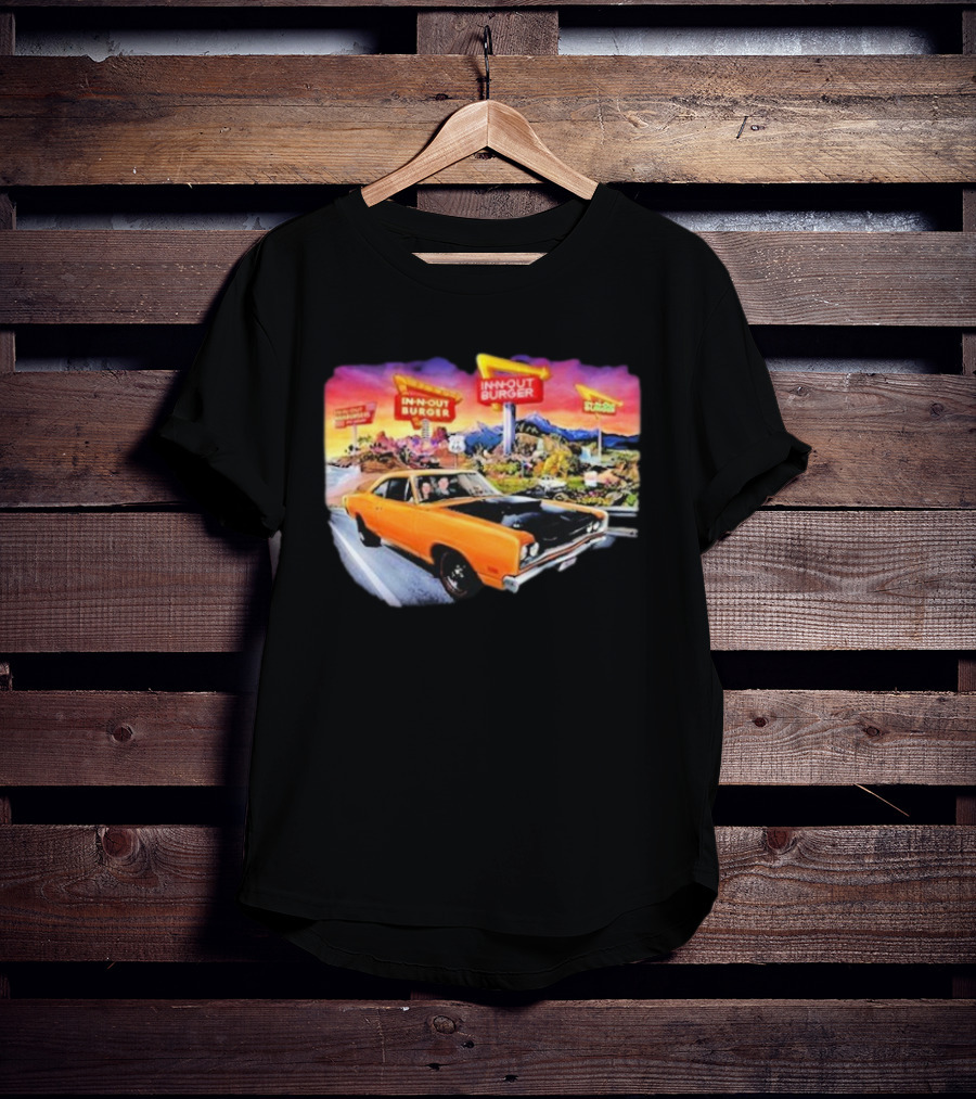 In N Out Burger Road Trip Classic Car Sunset Adventure 2026 T-Shirt