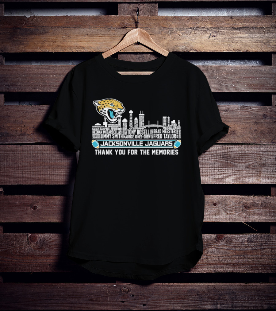 Jacksonville Jaguars City Skyline Thank You For The Memories T-Shirt