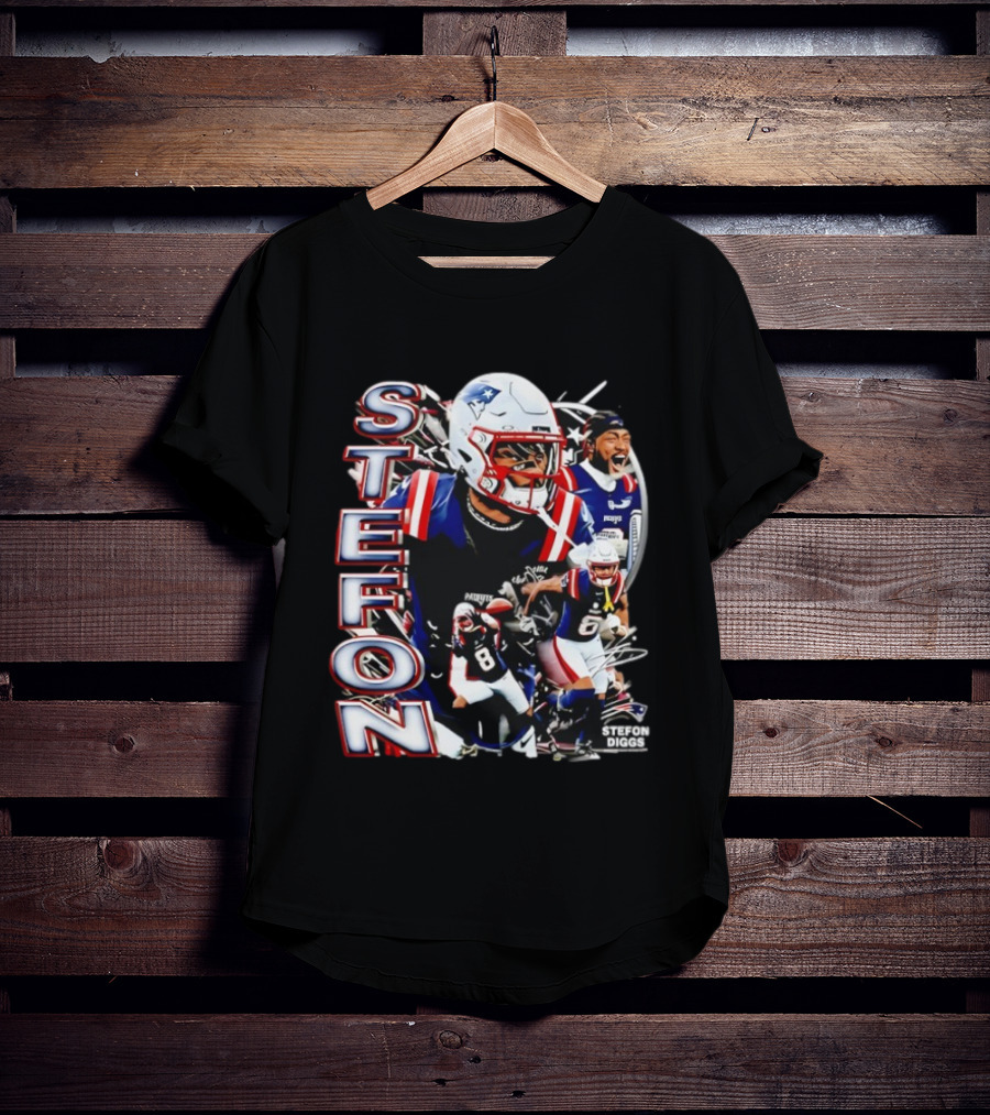 Stefon Diggs New England Style Patriots Fan Collection T-Shirt
