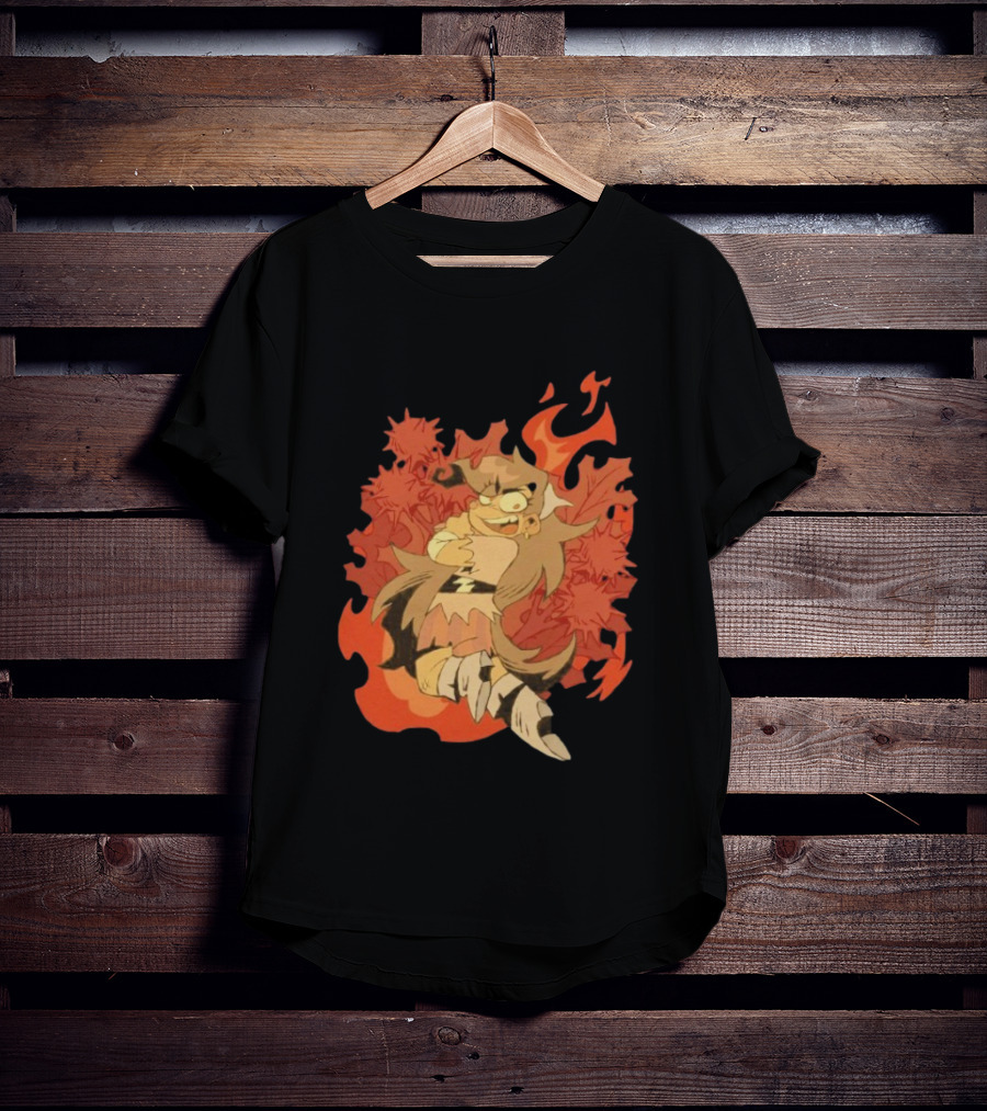 Zeddyzi Ramshackle Vinnie Vibes Flame Character Art Anime T-Shirt