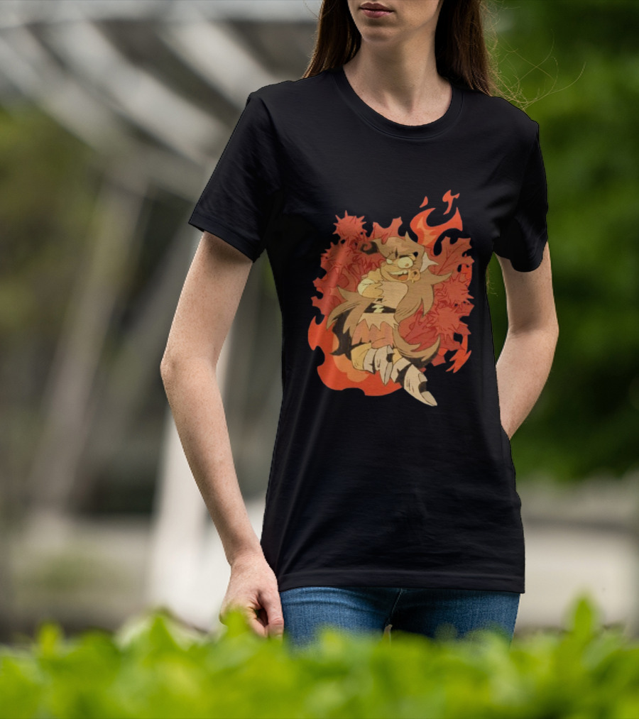 Zeddyzi Ramshackle Vinnie Vibes Flame Character Art Anime T-Shirt