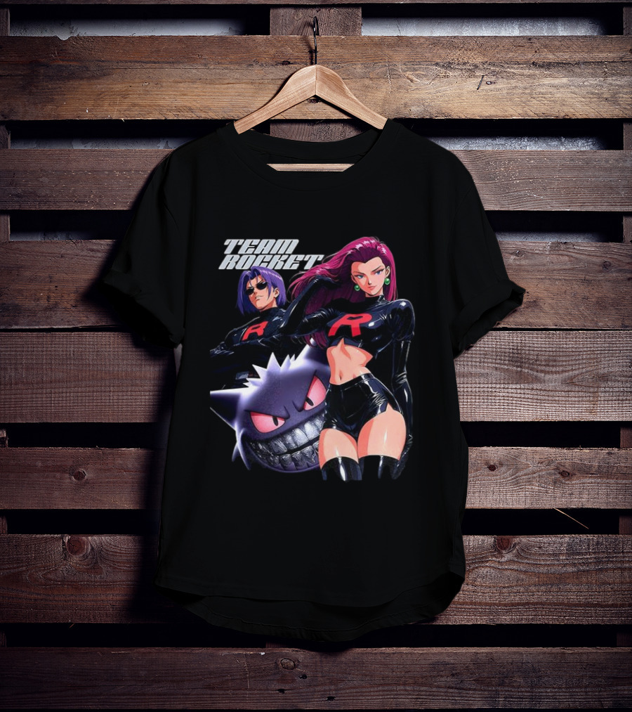 Team Rocket Retro Anime Jessie James Gengar Pokemon T-Shirt