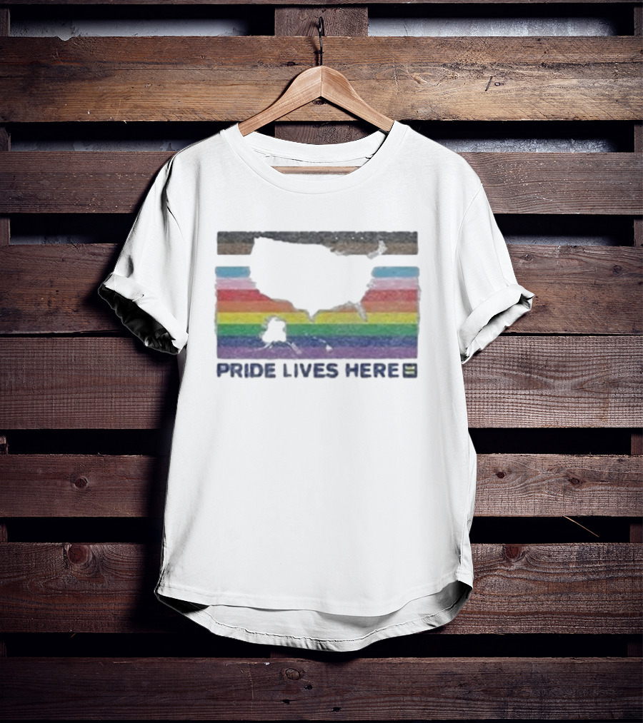 Pride Lives Here Rainbow Equality Human Rights Campaign T-Shirt