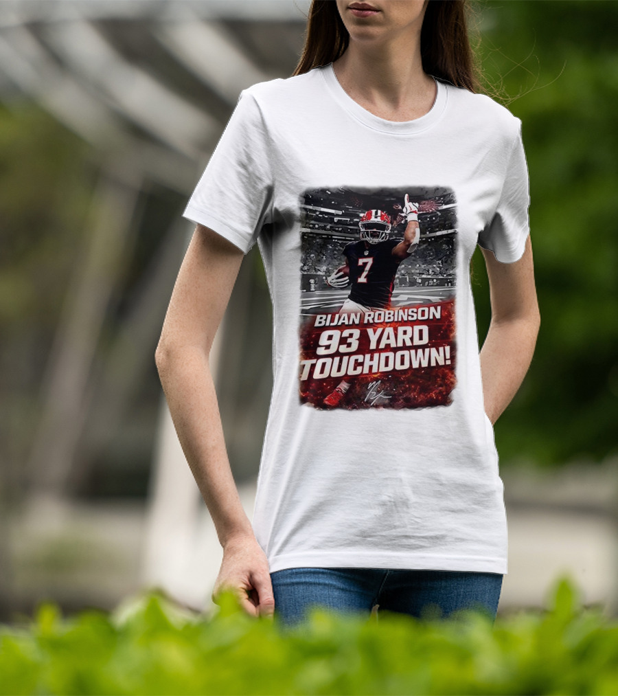 Bijan Robinson 93 Yard Touchdown Falcons Beat Rams Week 17 NFL 2025 T-Shirt