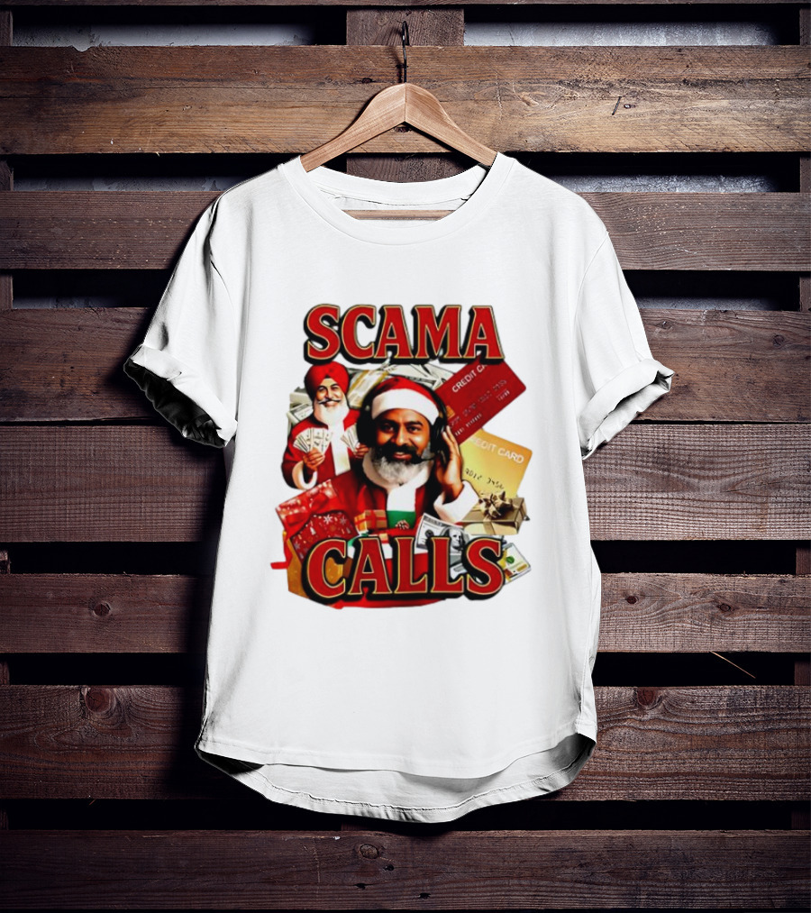 SCAMA CALLS Santa Comedy Credit Card Gifts Cash T-Shirt