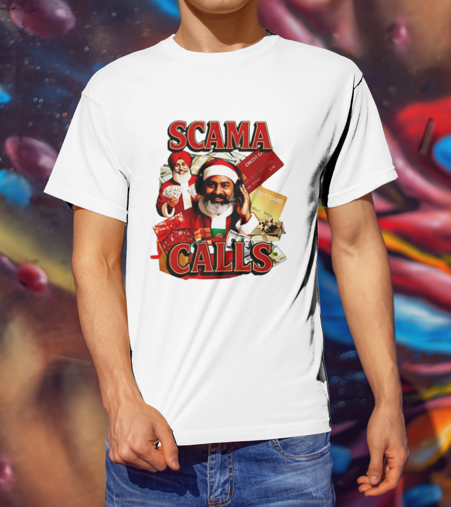 SCAMA CALLS Santa Comedy Credit Card Gifts Cash T-Shirt