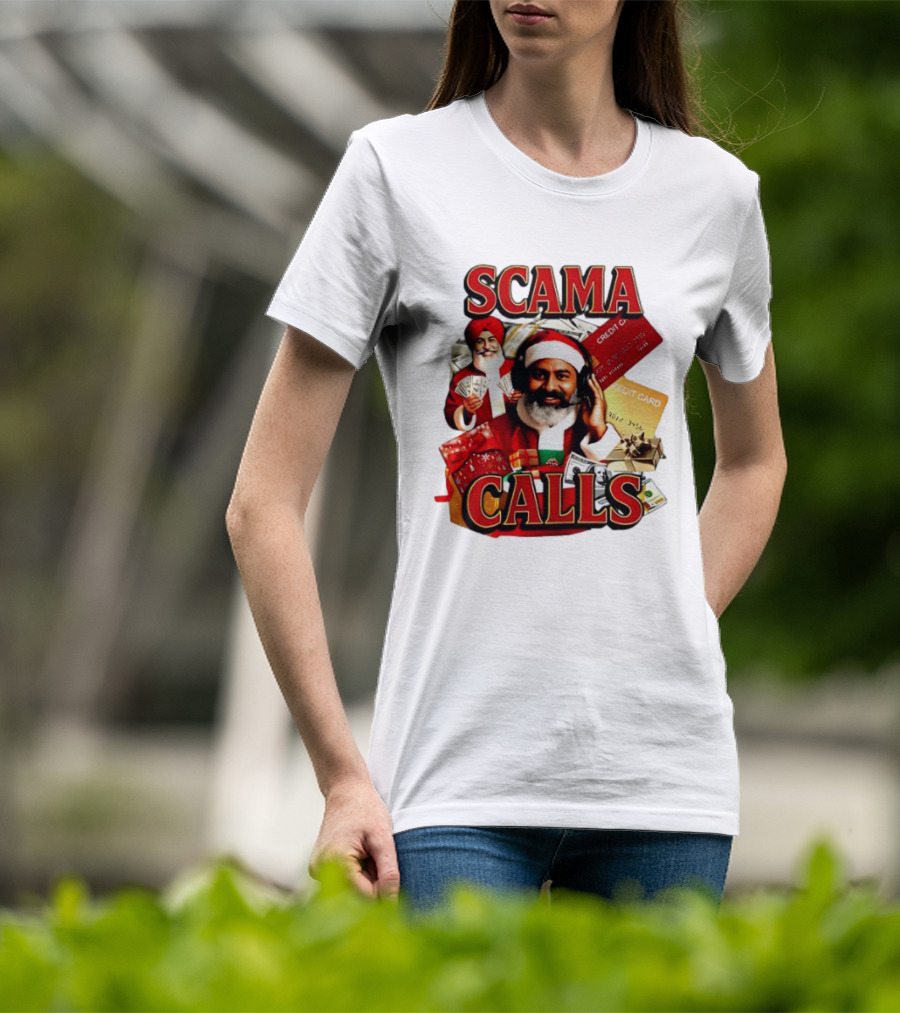 SCAMA CALLS Santa Comedy Credit Card Gifts Cash T-Shirt