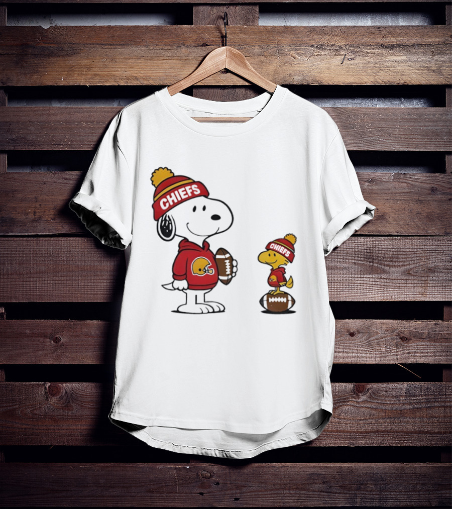 Kansas City Chiefs Snoopy Woodstock NFL Football Fan Gear T-Shirt