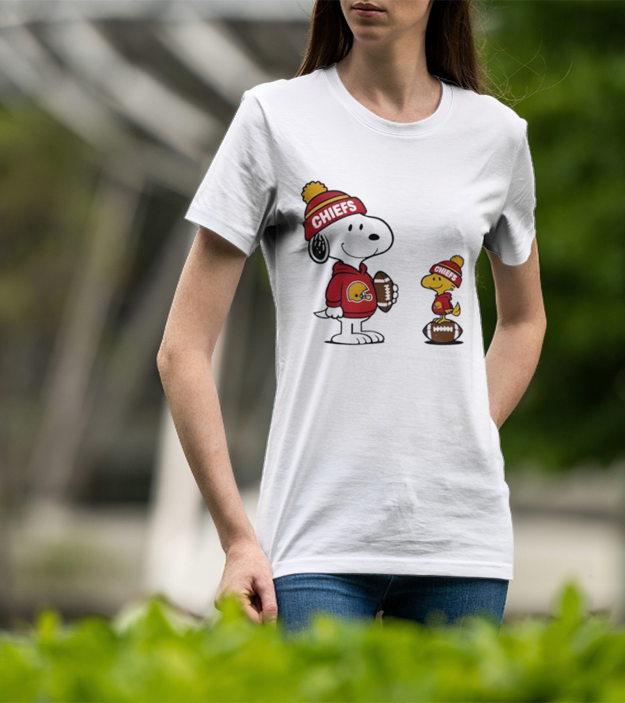 Kansas City Chiefs Snoopy Woodstock NFL Football Fan Gear T-Shirt