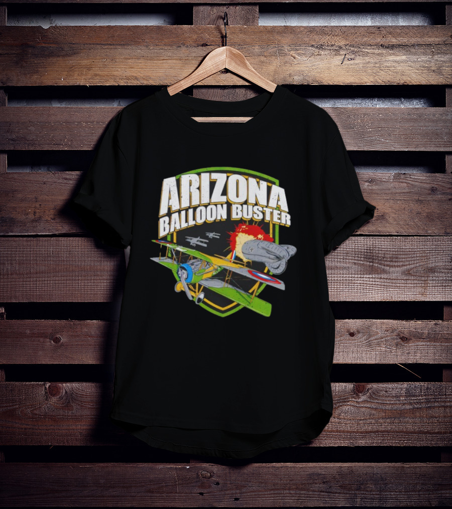 Arizona Balloon Buster Vintage Biplane Battle Explosion Scene T-Shirt