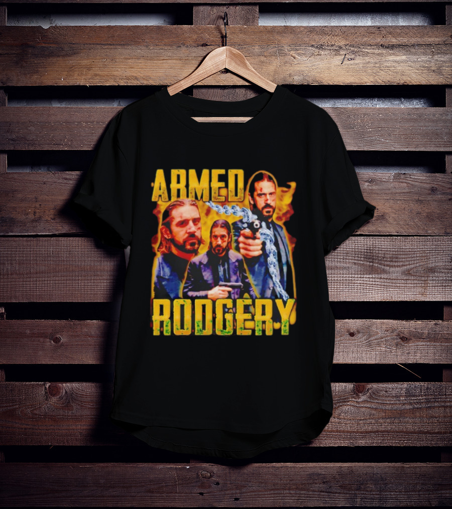 Armed Rodgery Action Movie Inspired Design With Chain And Gun T-Shirt