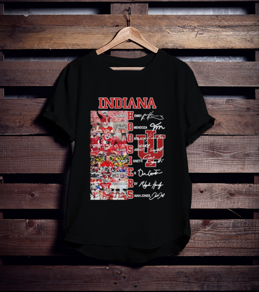 Indiana Hoosiers Football Players Signature IU Team Spirit T-Shirt