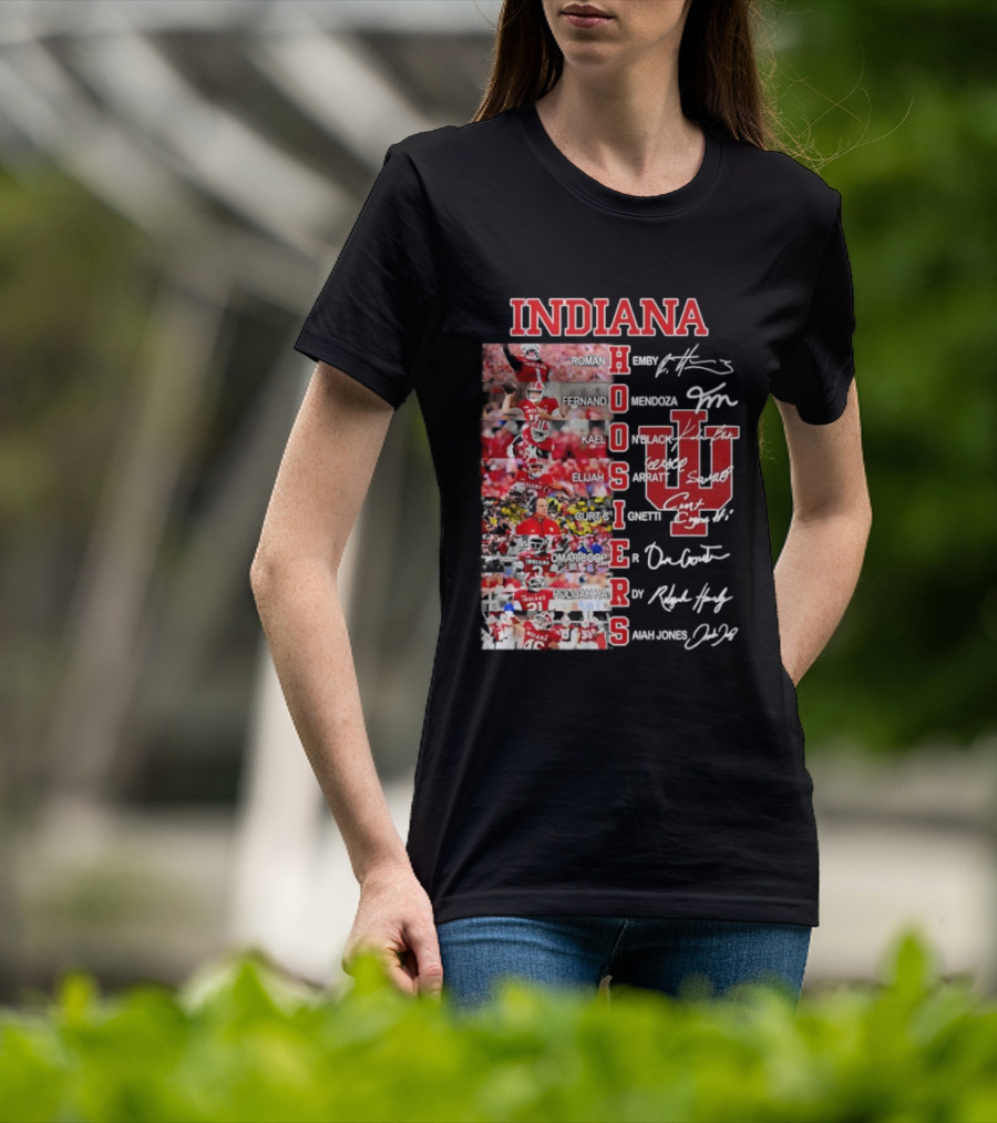 Indiana Hoosiers Football Players Signature IU Team Spirit T-Shirt