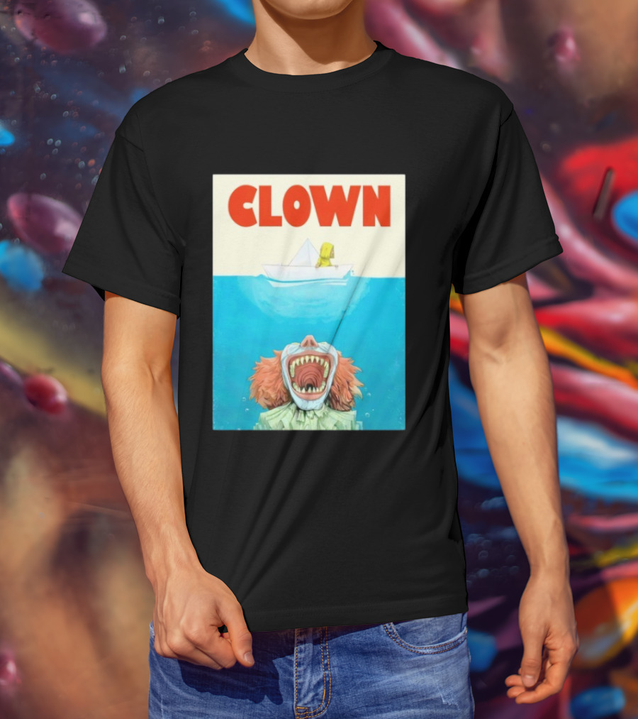 Halloween Jaws Inspired Clown Parody Horror Movie T-Shirt