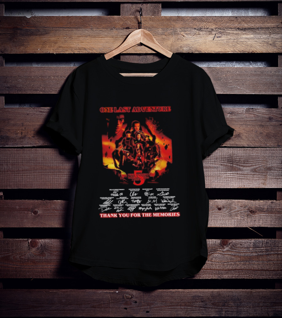 One Last Adventure Stranger Things 5 Thank You For The Memories Cast Signatures T-Shirt