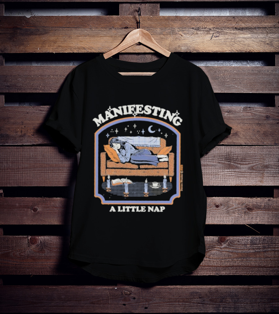 Manifesting A Little Nap Sleepy Couch Illustration Cozy Vibes T-Shirt