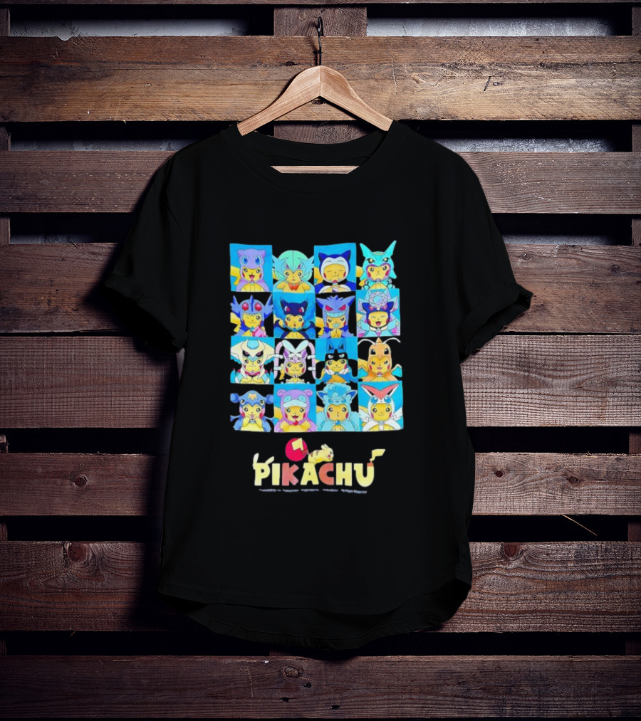 Pikachu Characters Cute Anime Costumes Collection Electric Company T-Shirt