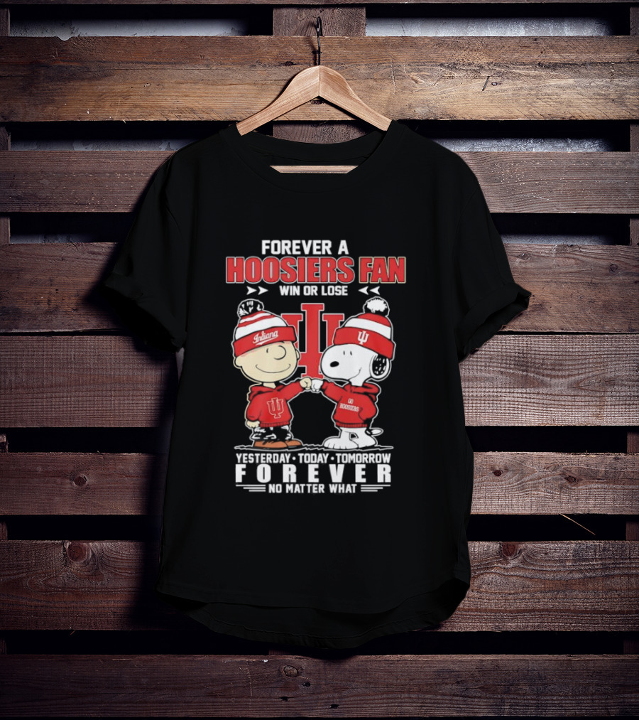 Snoopy Charlie Brown Indiana Hoosiers Fan Forever No Matter What T-Shirt