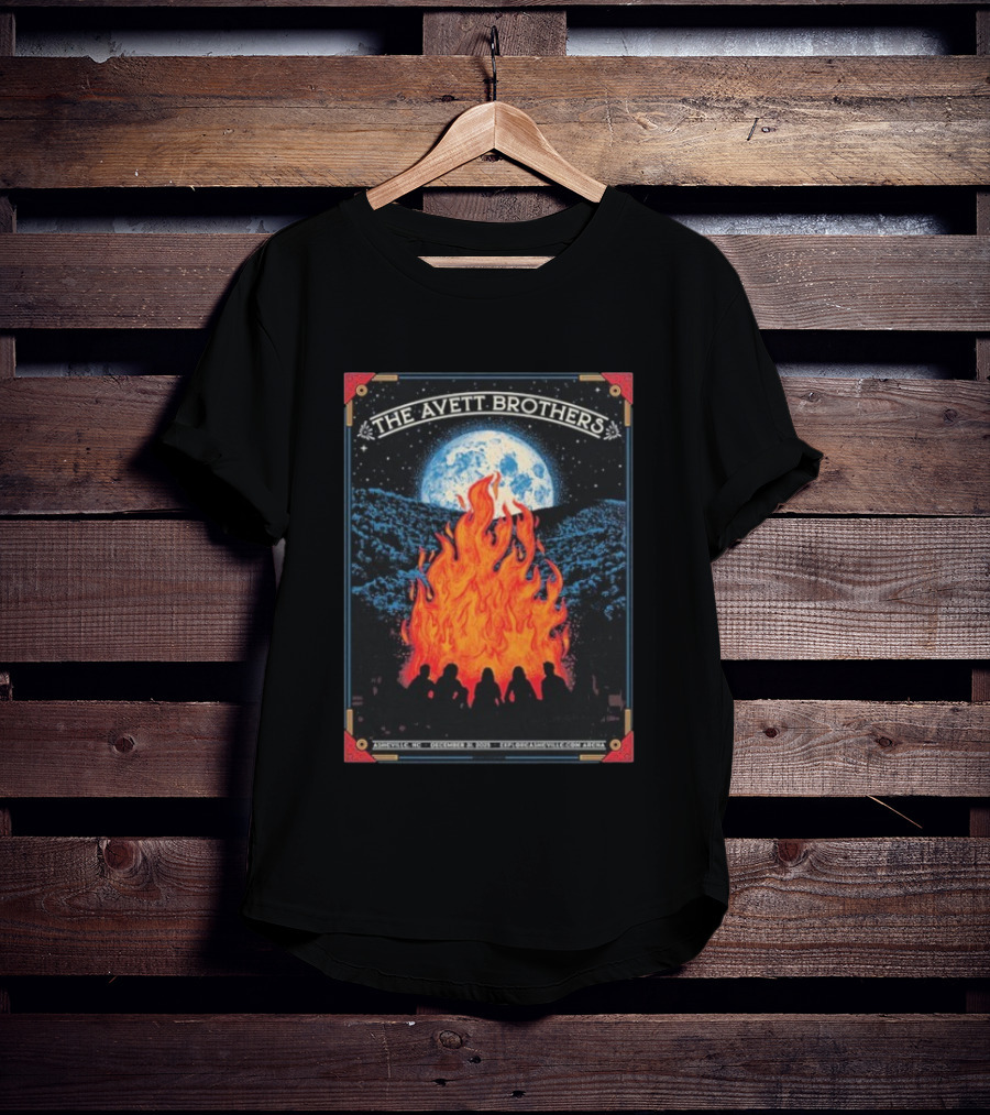 Avett Brothers Asheville NC Arena December 31 2025 Event Moon And Fire T-Shirt