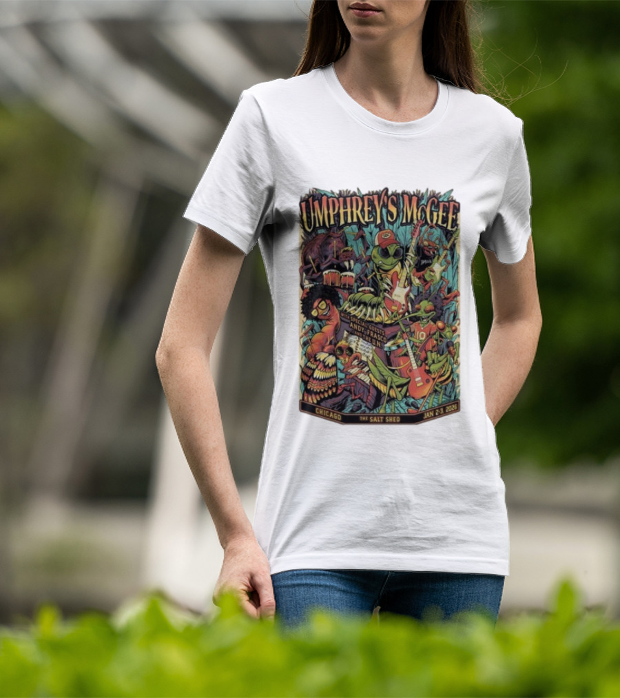 Umphrey's McGee Special Guests Andy Frasco Salt Shed Chicago Jan 2 3 2026 T-Shirt