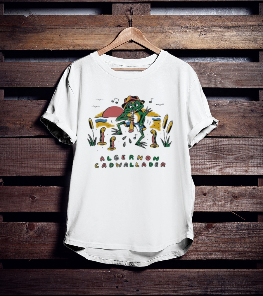 Algernon Cadwallader Frog Musician Scenes With Snakes And Sunset T-Shirt