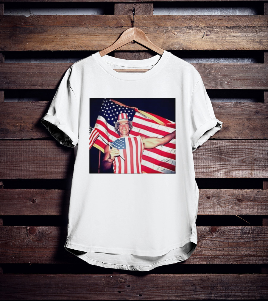 Arnold Schwarzenegger 1983 US Citizenship American Flag Celebration T-Shirt