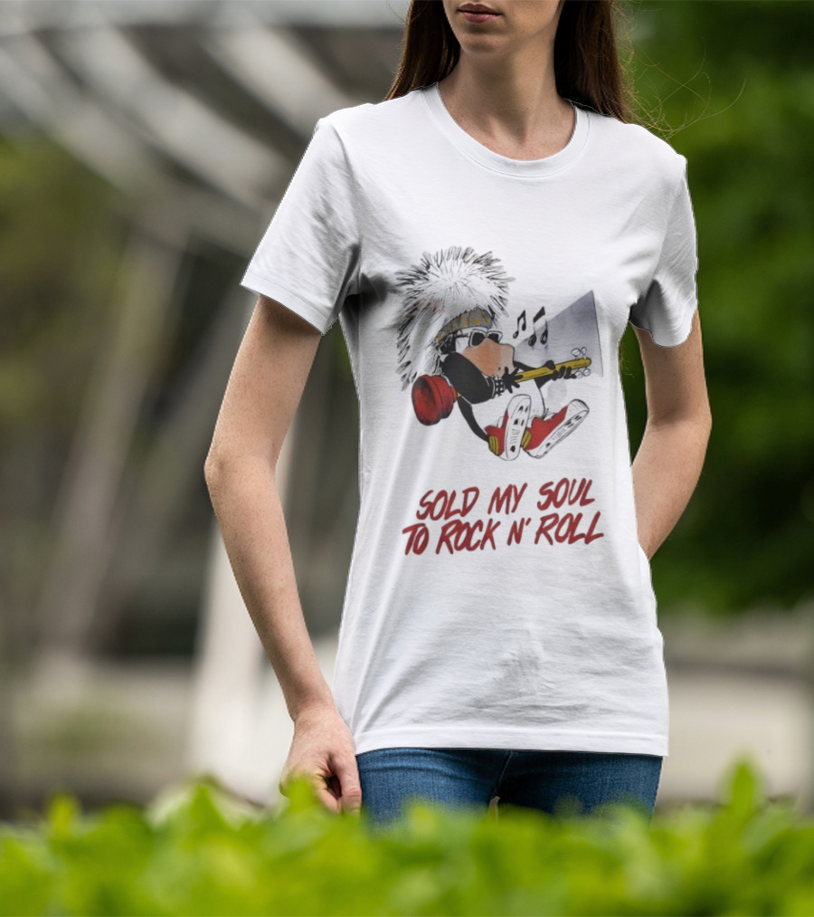 Bloom County 1986 Sold My Soul To Rock N' Roll Comic Penguin Music Fan Merch T-Shirt