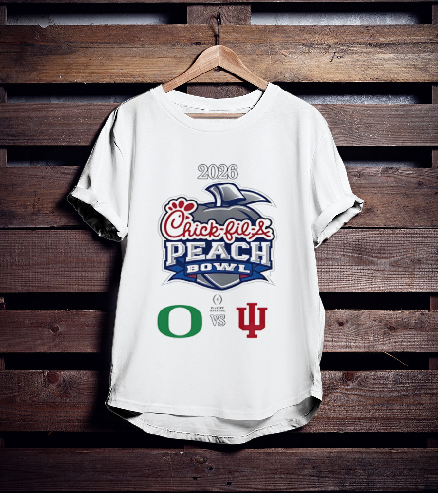 2026 Chick Fil A Peach Bowl Oregon Ducks Vs Indiana Hoosiers T-Shirt
