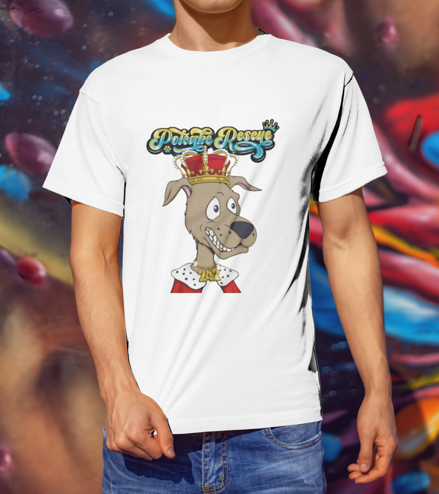 Potcake Rescue 242 Royal Dog In Crown T-Shirt