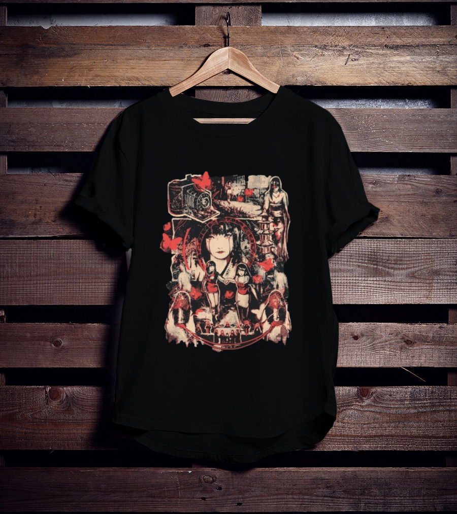 AGDQ 2026 Camera Obscura Horror Elements Red And Black Butterfly Motif T-Shirt