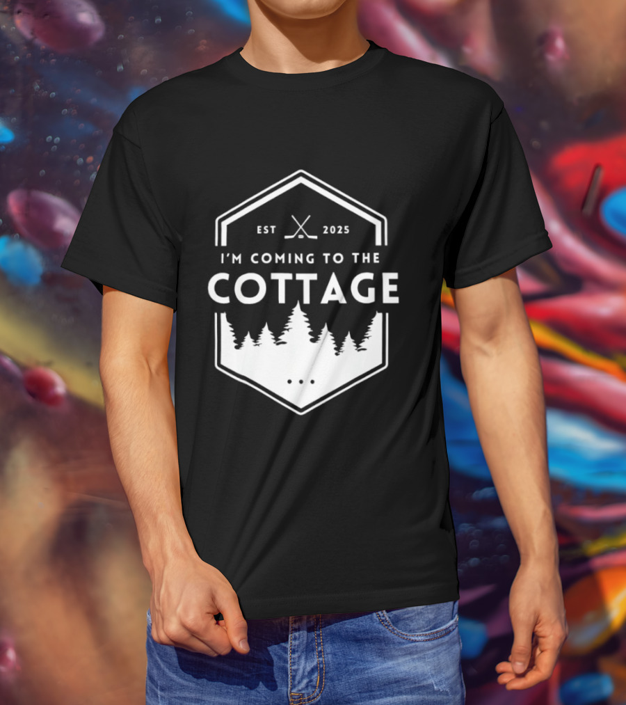 I'm Coming To The Cottage EST 2025 Forest Hockey T-Shirt