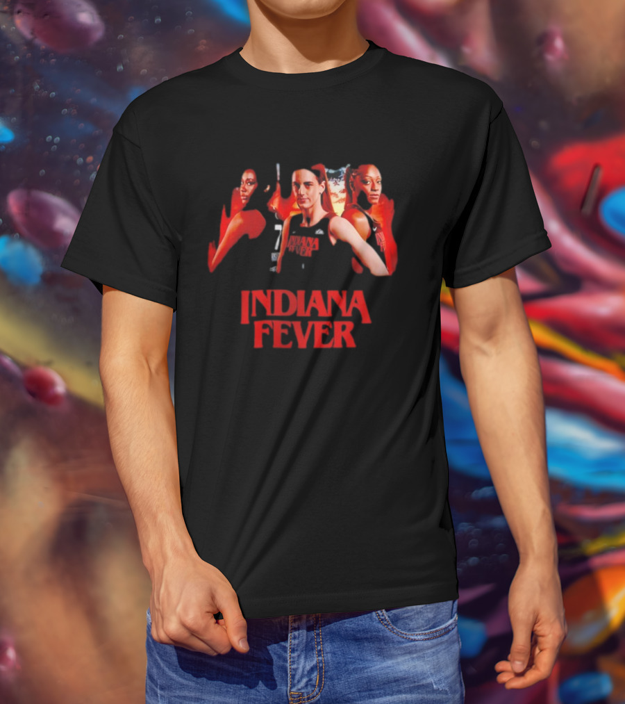 Indiana Fever Caitlin Clark Aliyah Boston Kelsey Mitchell Stranger Things T-Shirt