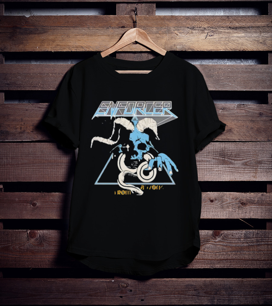 Enforcer Devil Blue Skull From Beyond Retro Metal T-Shirt