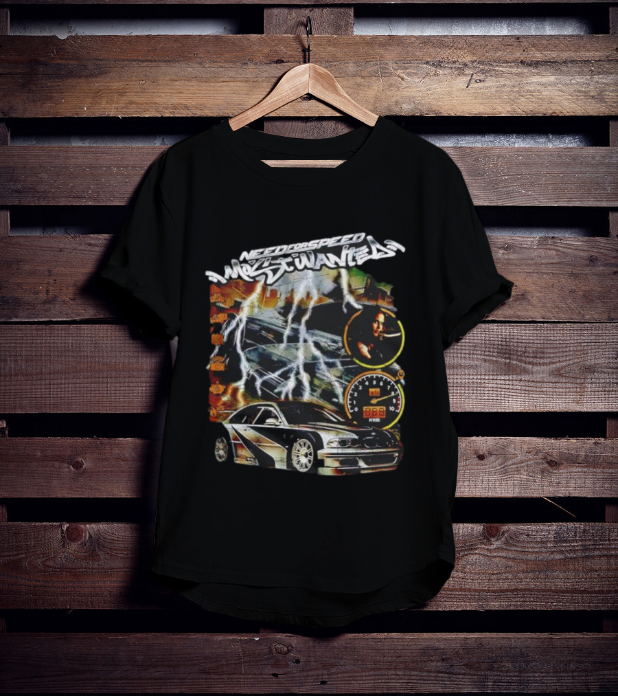 Need For Speed Most Wanted Car Lightning Speedometer Racing T-Shirt