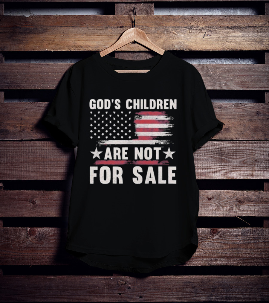 God's Children Are Not For Sale American Flag Stars Stripes T-Shirt