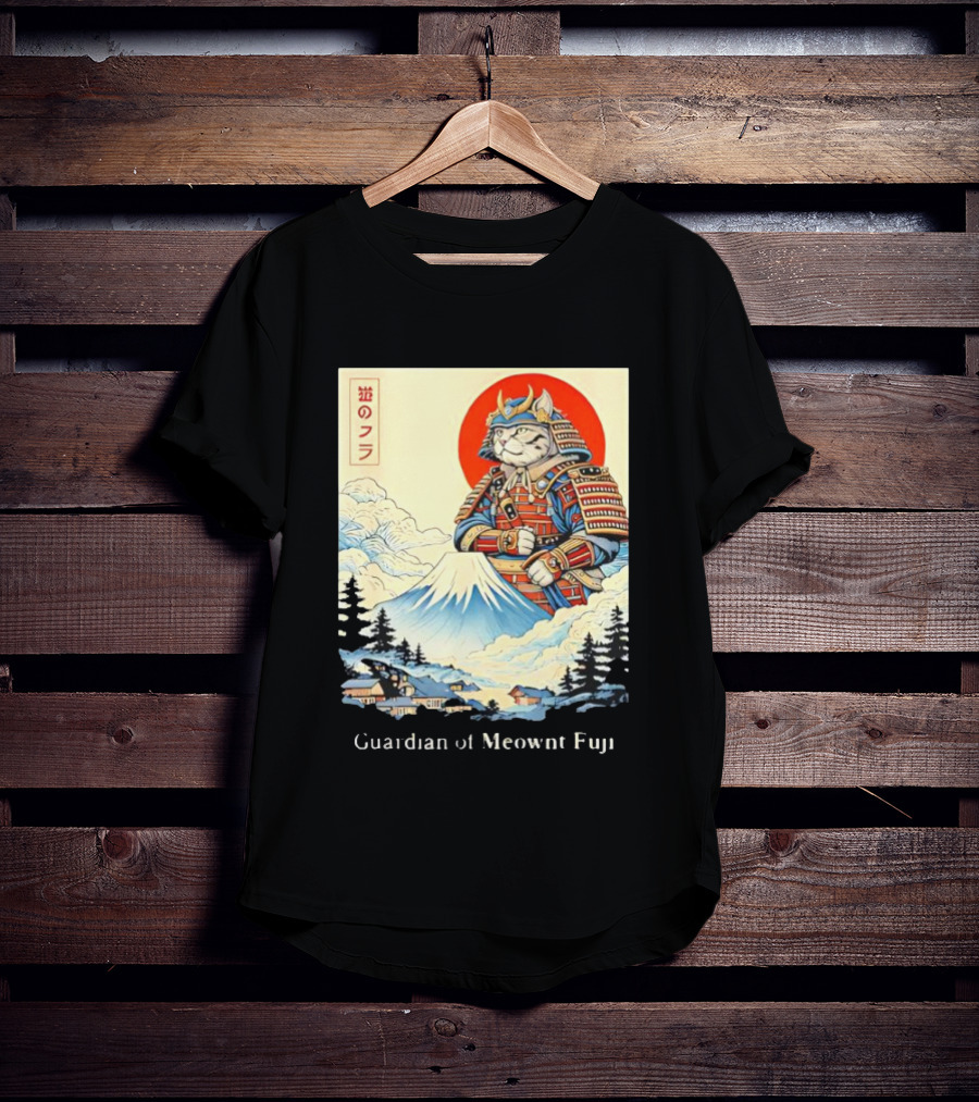 Guardian Of Meownt Fuji Samurai Cat Japanese T-Shirt