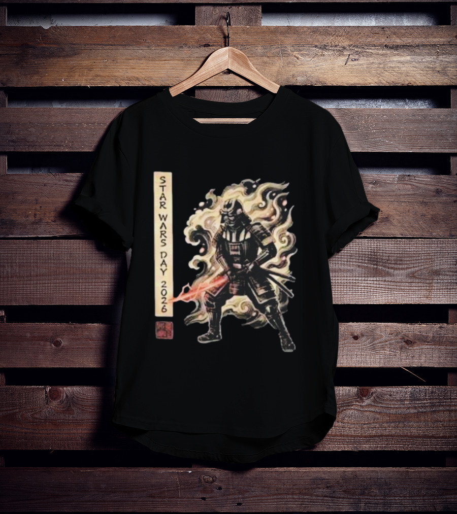 Star Wars Day 2026 May 4 Darth Vader Samurai Japanese Ukiyo E T-Shirt