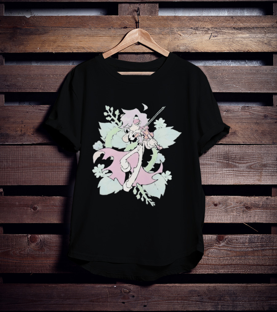 Zeddyzi Ramshackle Stone Vibes Guitar Player With Pastel Floral T-Shirt