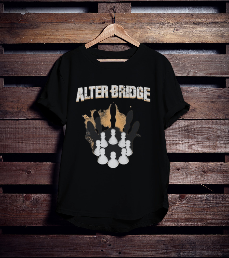 Alter Bridge Pawns Kings Crown Chess Pieces Band Merchandising T-Shirt